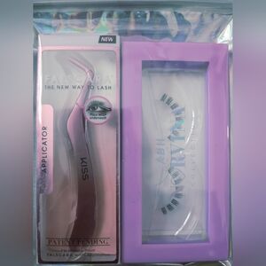 Kiss Falscara Lash Applicator in Shiny Pink with ABH Norvina Lashes